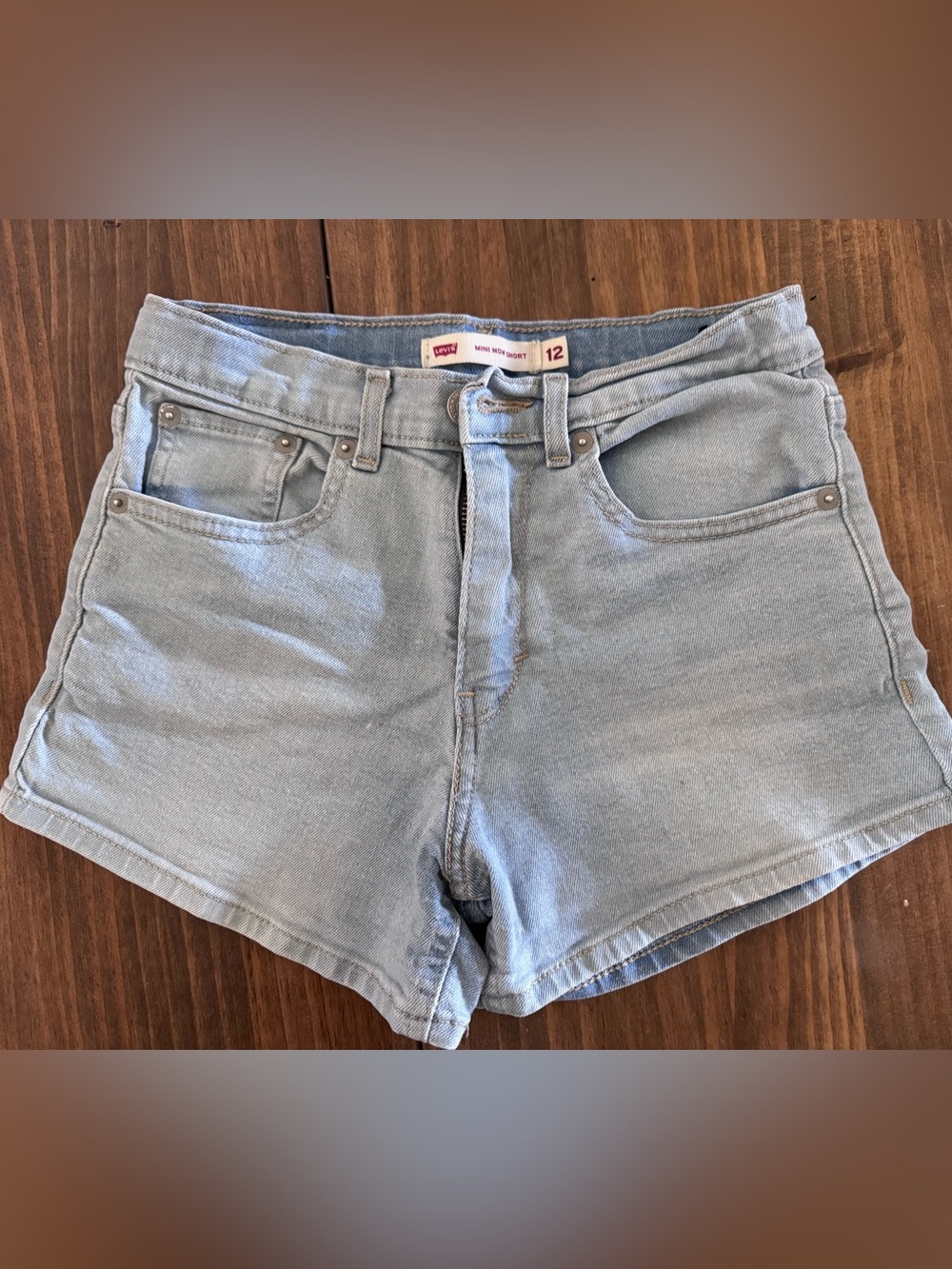Levi's Light Blue Denim High-Rise Girls Shorts